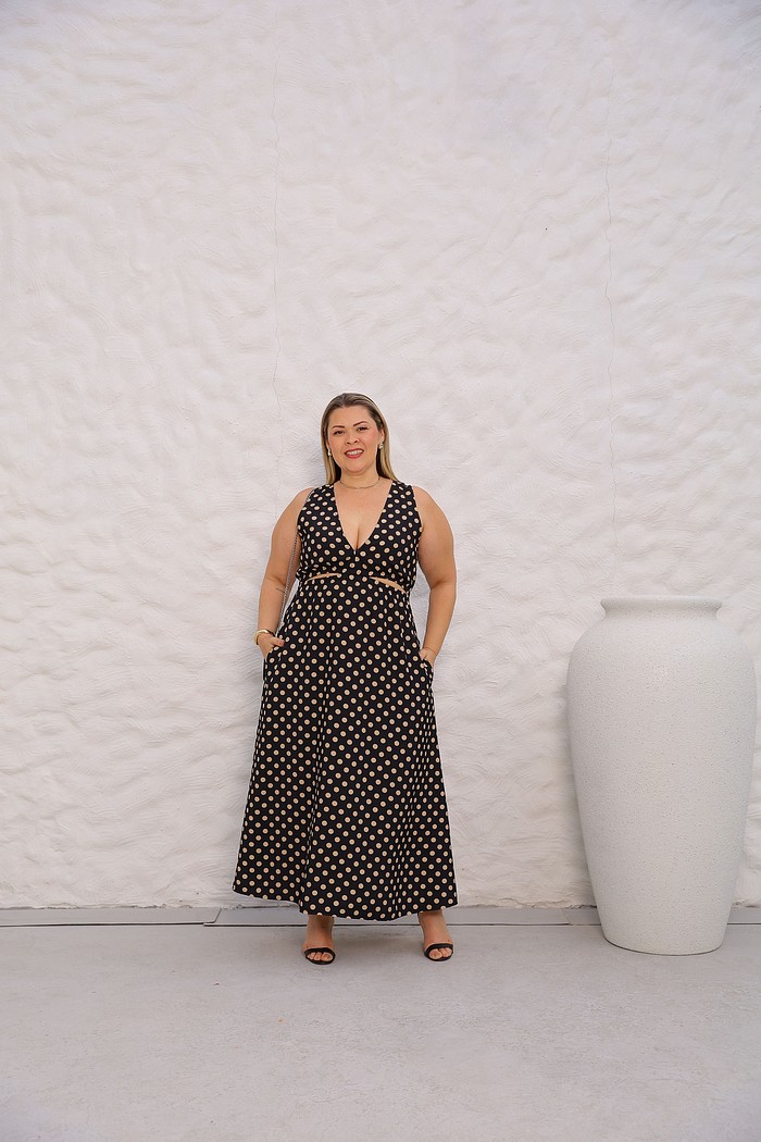 Vestido Poá Júlia Preto