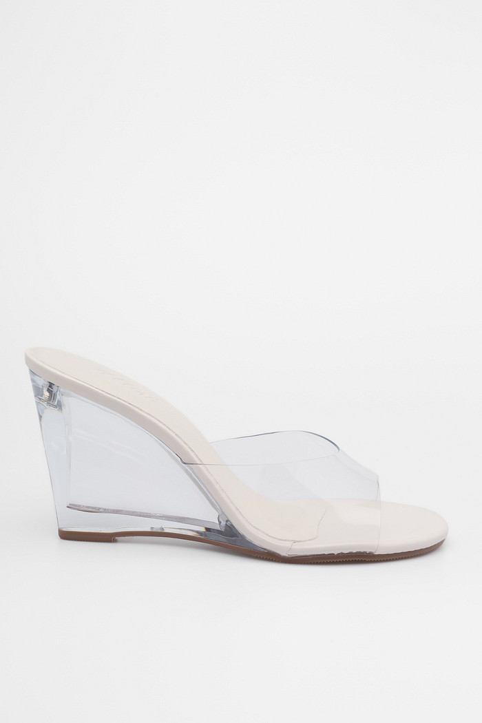 Tamanco Celina Vinil Transparente Salto Wedge