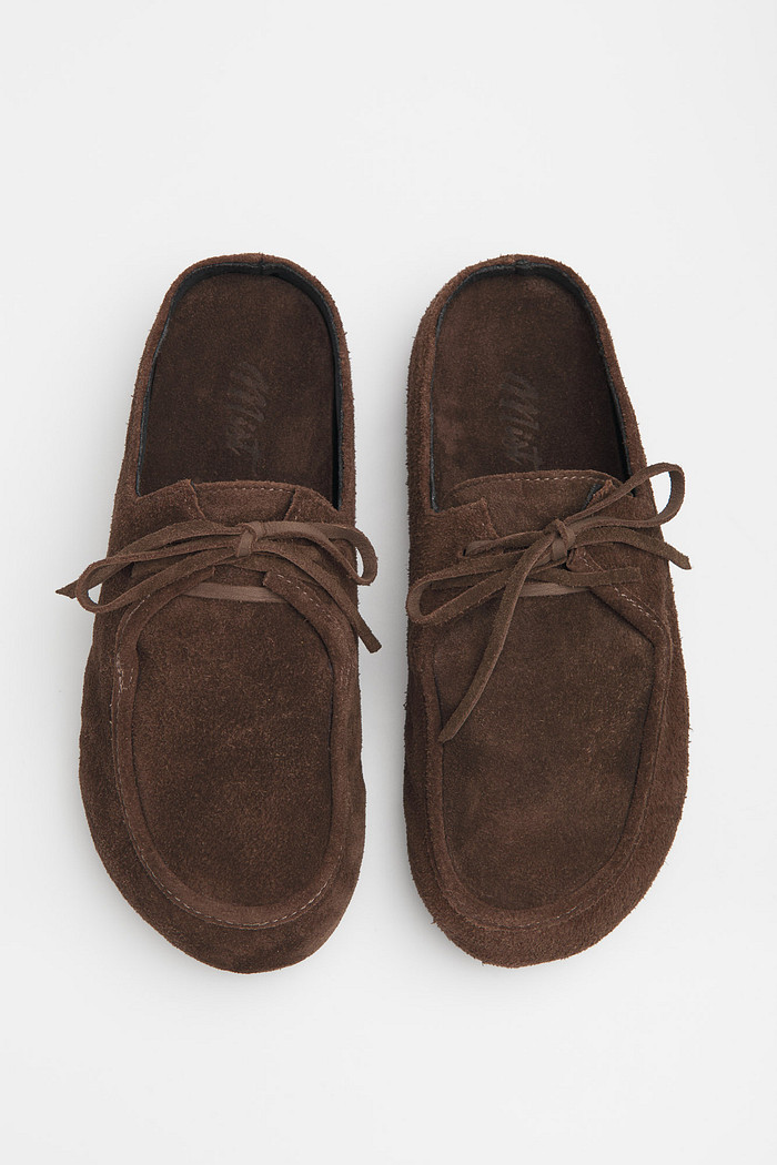 Mule Clog Lis Camurça Marrom