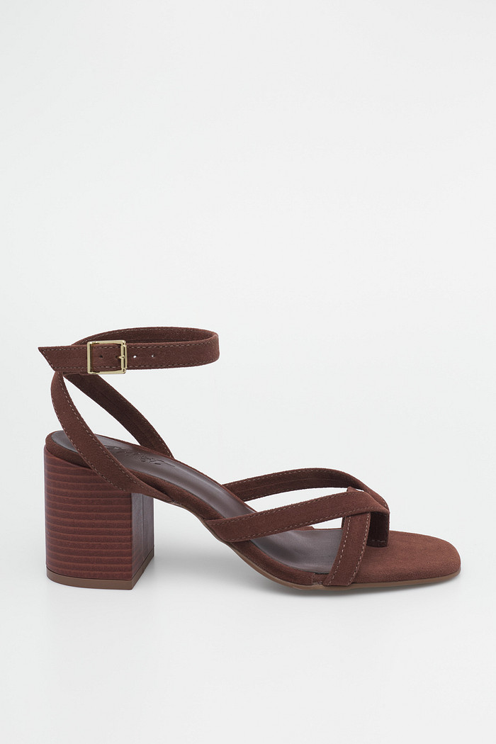 Sandália Salto Bloco Georgia Terra