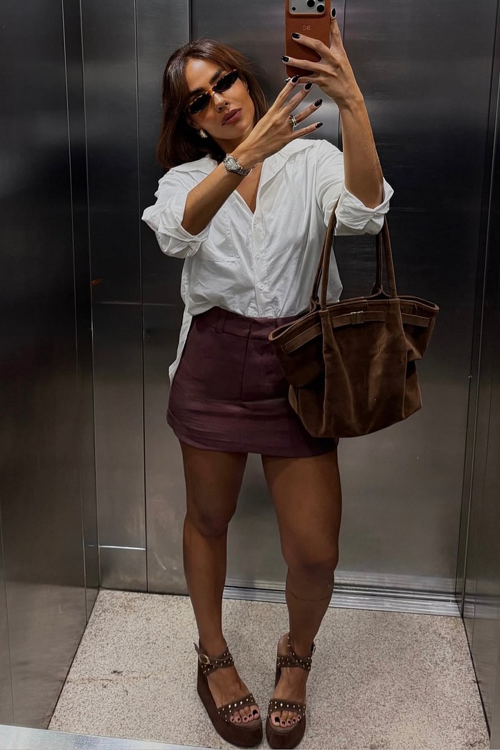 Sandália Amalfi Marrom Plataforma Anabela