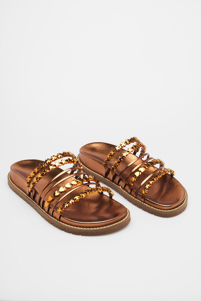 Flat May Bronze - Rasteira Metalizada