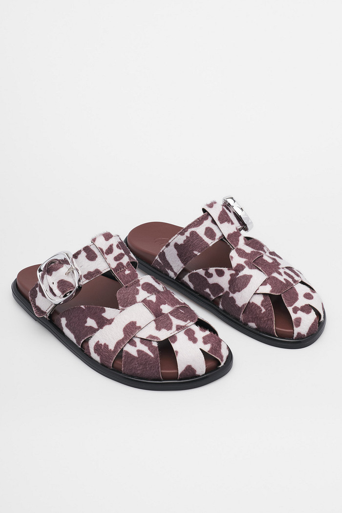 Mule Lorena Cow Estampa Animal Print