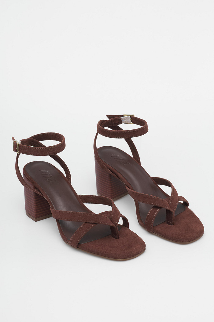 Sandália Salto Bloco Georgia Terra