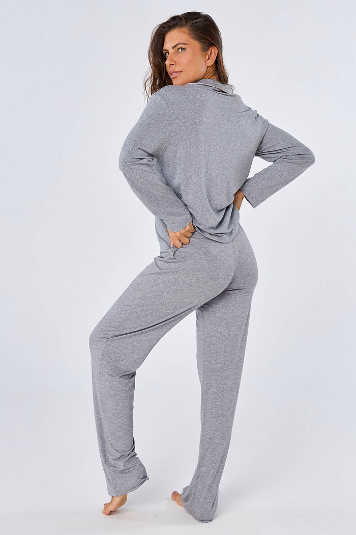 PIJAMA LONGO AMERICANO FEMININO - VISCOSE MESCLA