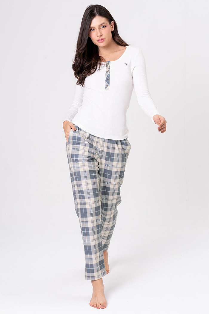 PIJAMA LONGO FEMININO - GREY