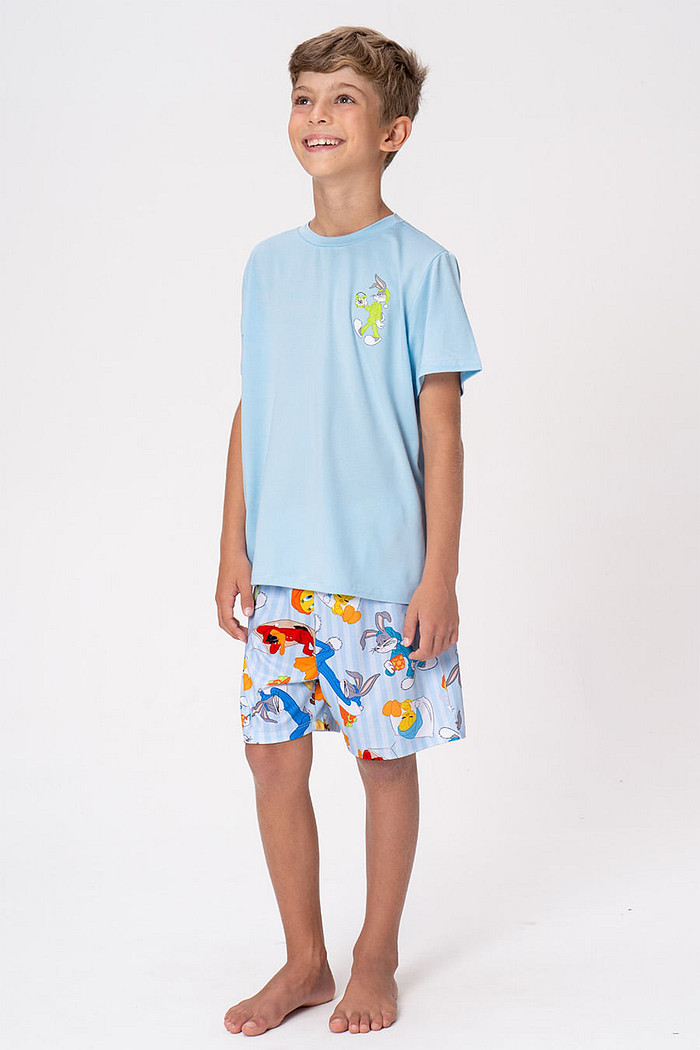 PIJAMA CURTO JUVENIL MENINO - LOONEY NIGHT