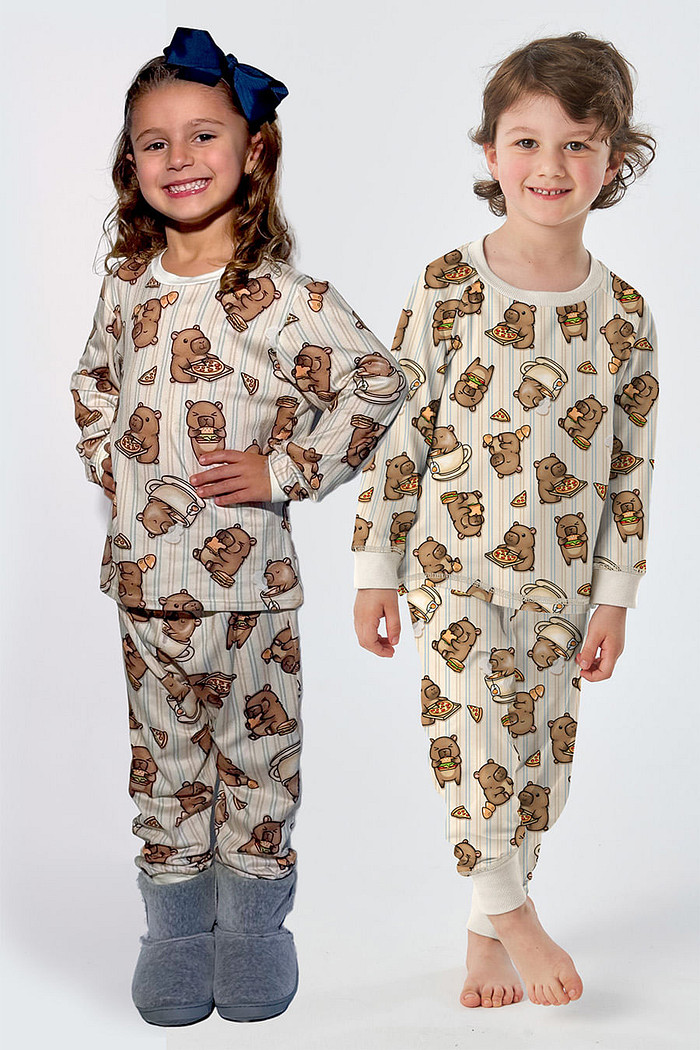 PIJAMA LONGO INFANTIL UNISSEX - CAPIVARAS