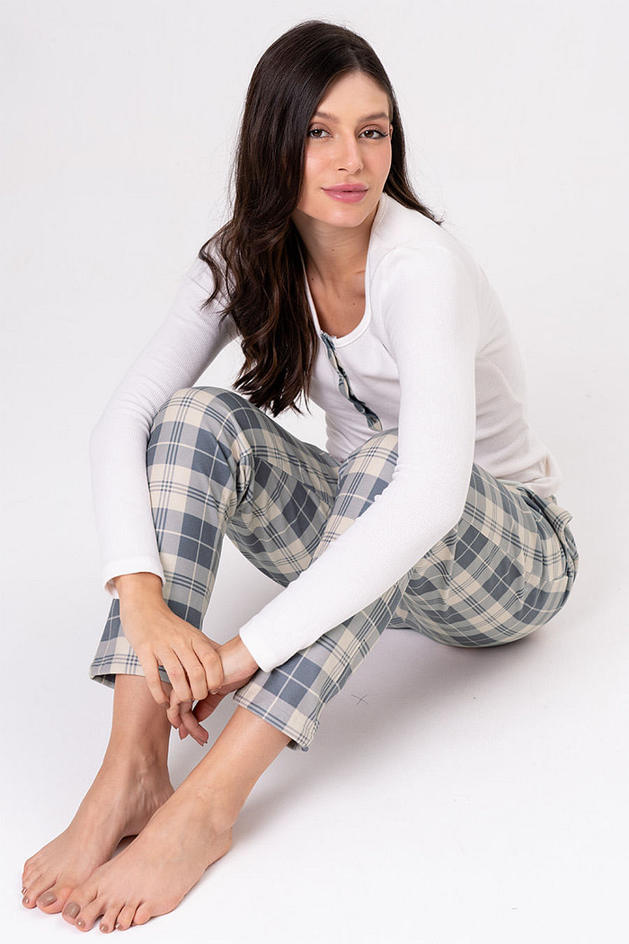 PIJAMA LONGO FEMININO - GREY