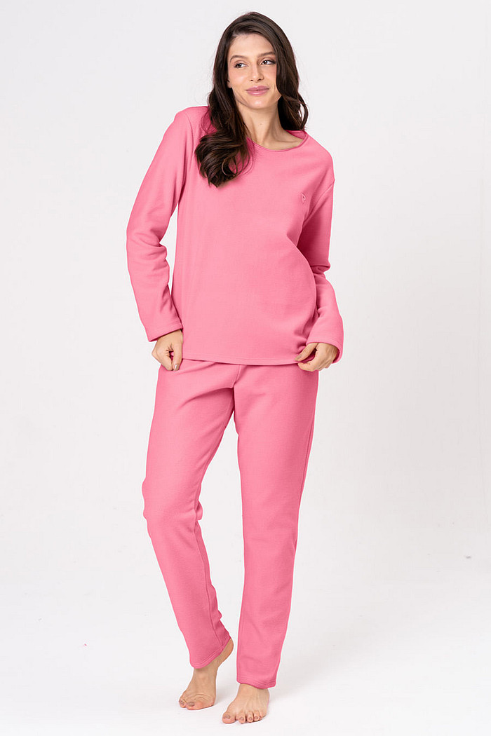 PIJAMA LONGO DE SOFT FEMININO - CLÁSSICOS SOFT PINK ROSÊ