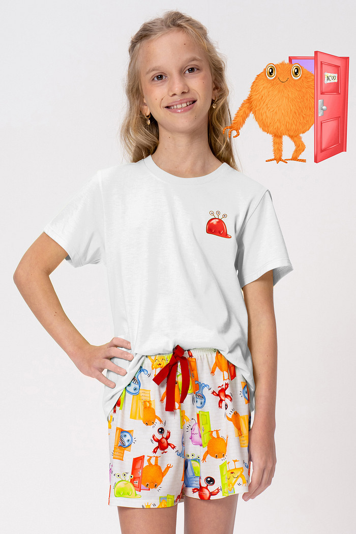 PIJAMA CURTO JUVENIL MENINA - GELEIA DE MONSTROS