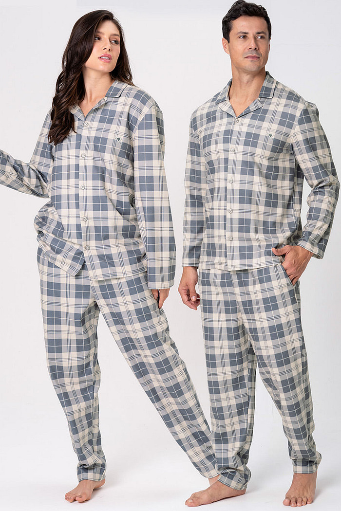 PIJAMA LONGO MASCULINO AMERICANO - GREY