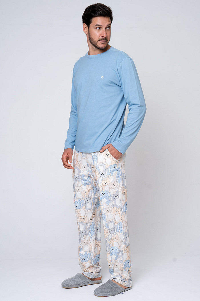 PIJAMA MASCULINO LONGO COELHOS