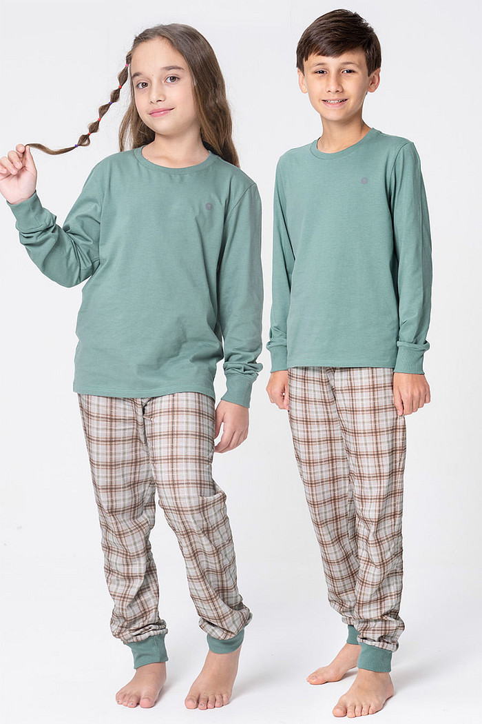 PIJAMA LONGO DE MALHA JUVENIL UNISSEX - MOCACCINO