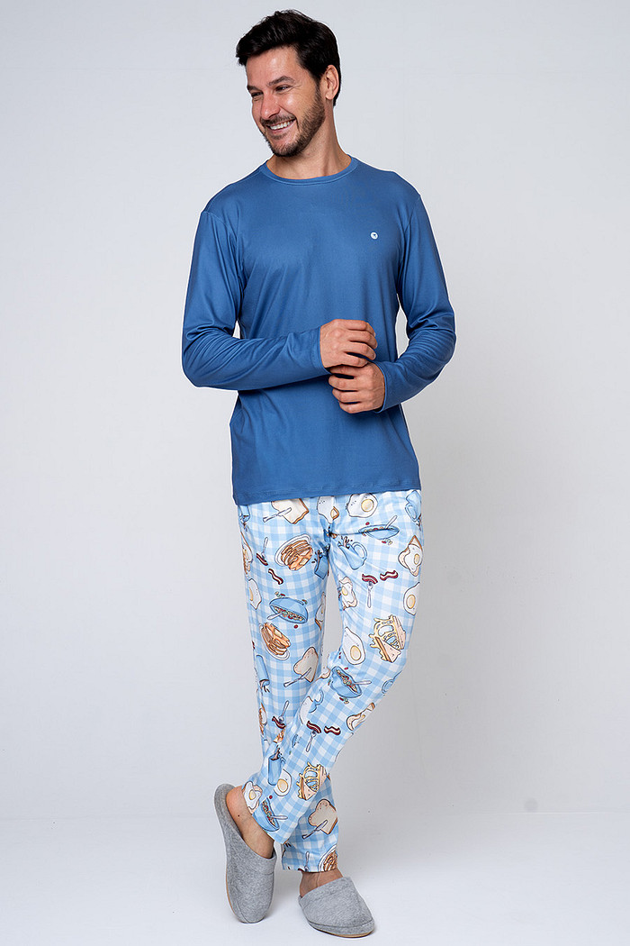 PIJAMA MASCULINO LONGO SKIN LIGHT 