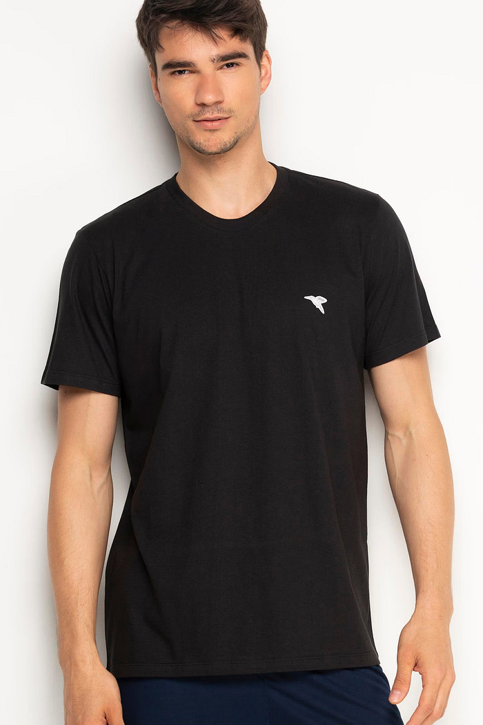 CAMISETA EM ALGODÃO PRETA
