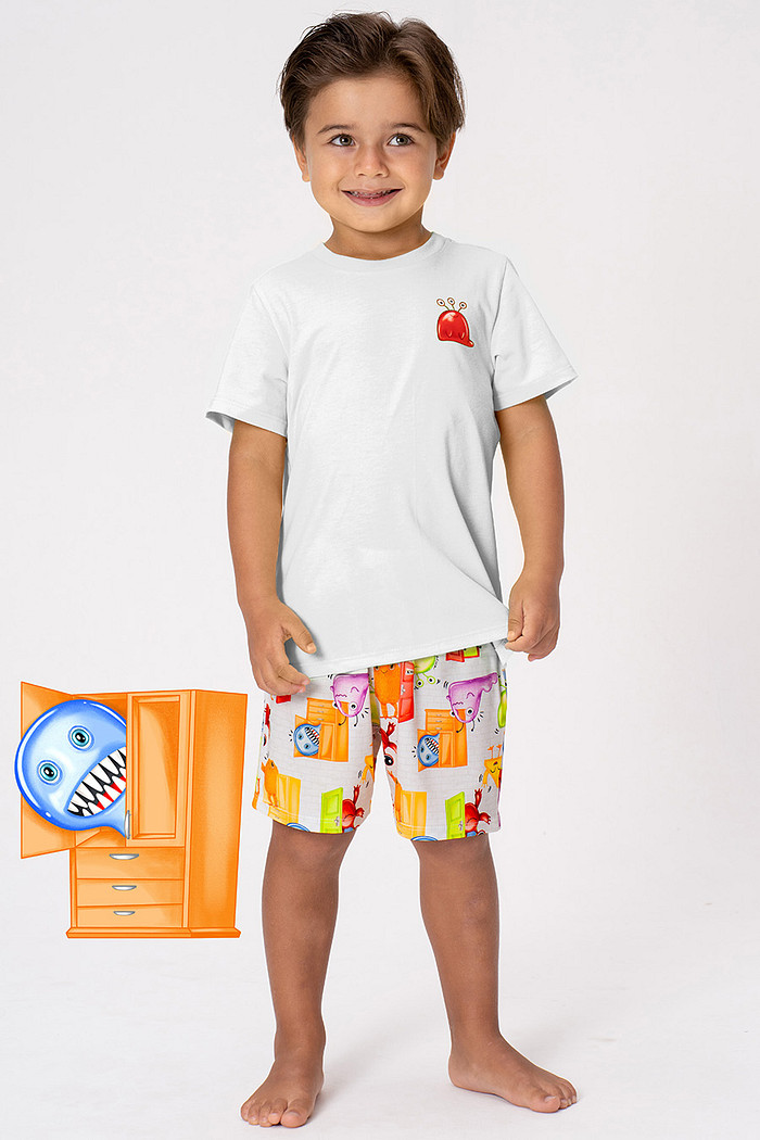 PIJAMA CURTO INFANTIL MENINO - GELEIA DE MONSTROS