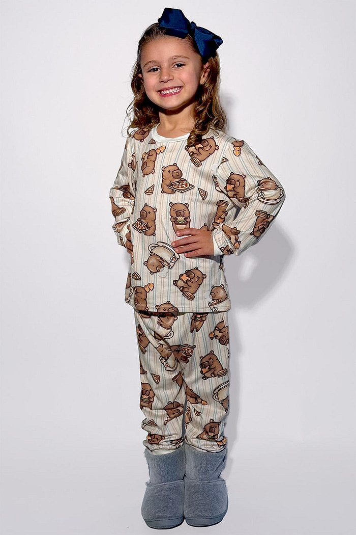 PIJAMA LONGO INFANTIL UNISSEX - CAPIVARAS