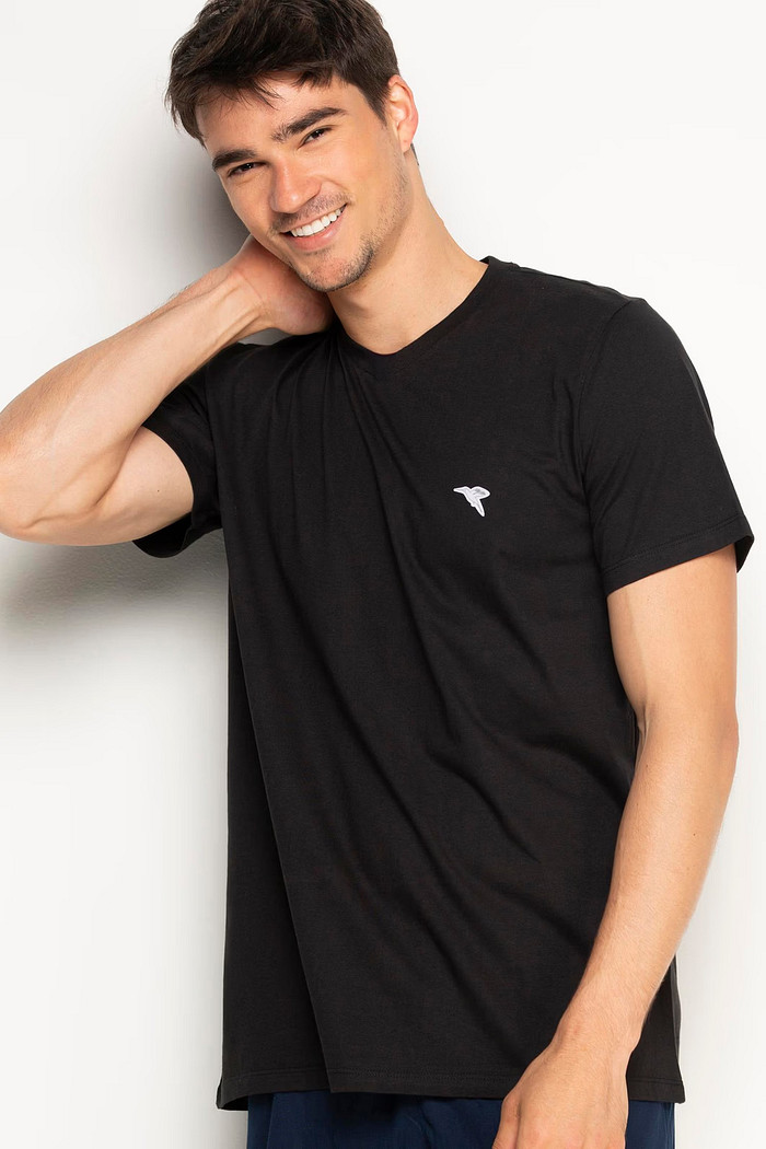 CAMISETA EM ALGODÃO PRETA