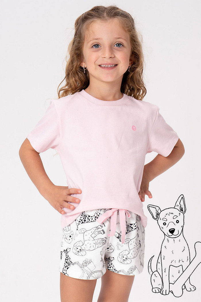 PIJAMA DE ALGODÃO INFANTIL MENINA - AUAUMIGOS