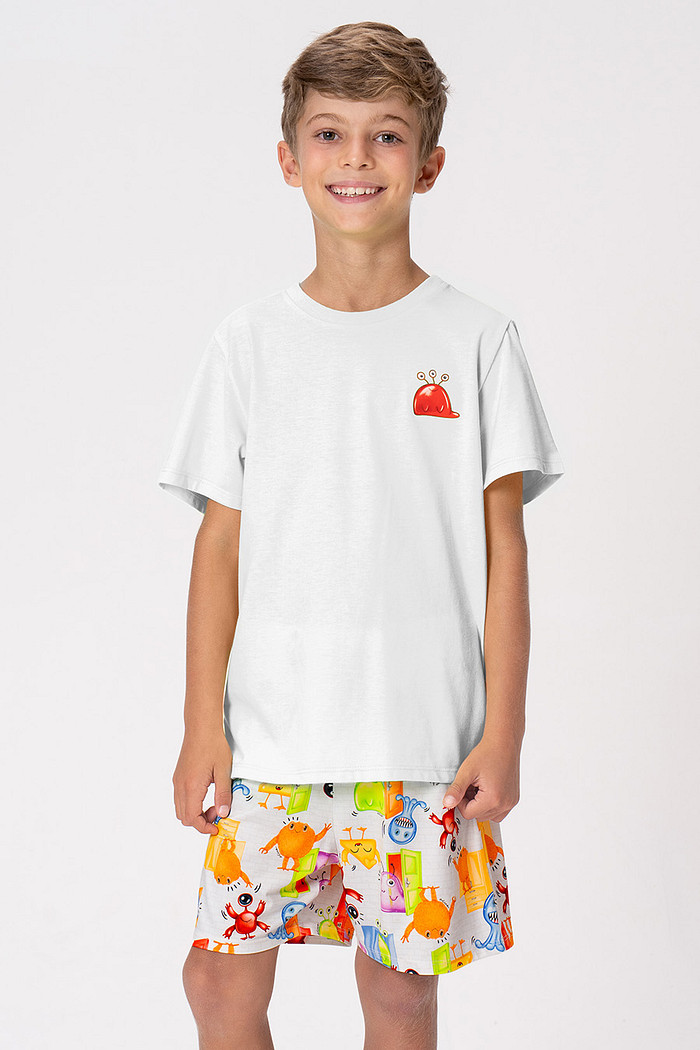 PIJAMA CURTO JUVENIL MENINO - GELEIA DE MONSTROS