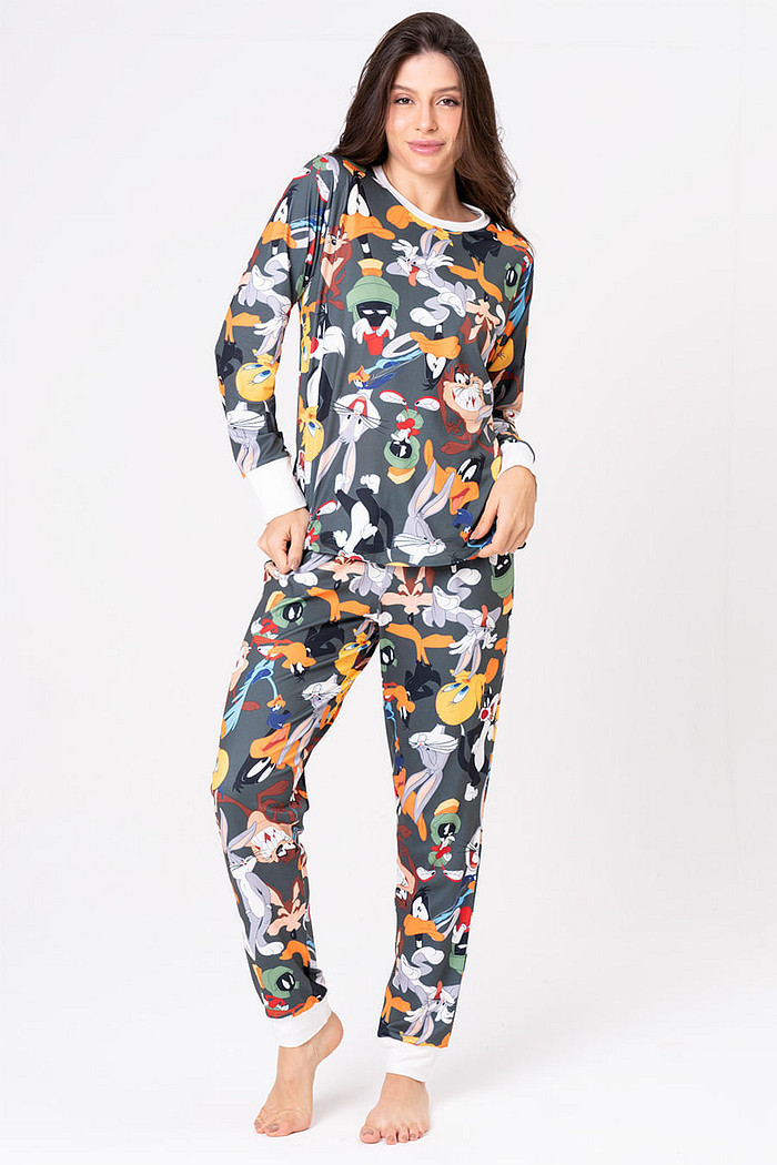 PIJAMA LONGO TOQUE DE PÊSSEGO - LOONEY HOLLYWOOD