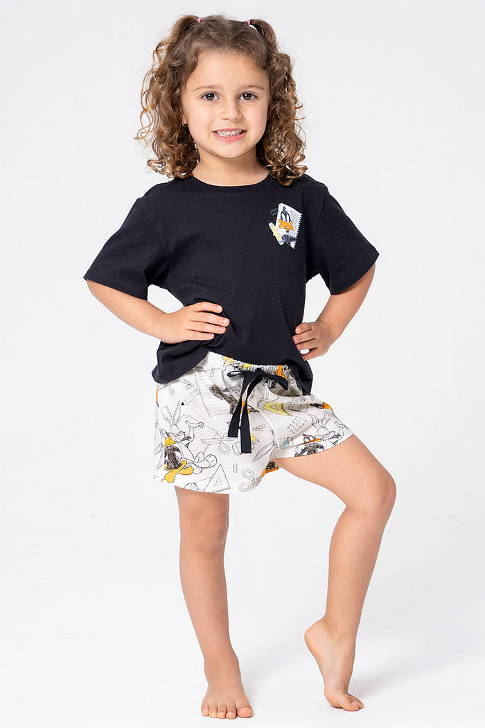 PIJAMA INFANTIL MENINA DE ALGODÃO - LOONEY GERAÇÃO RAIZ