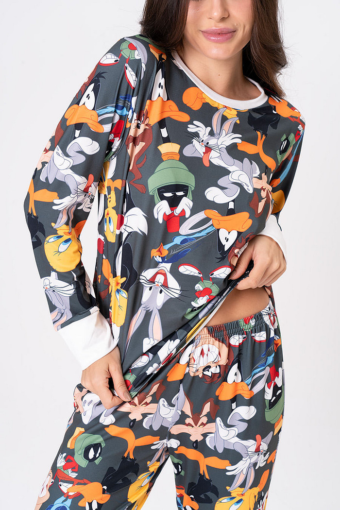 PIJAMA LONGO TOQUE DE PÊSSEGO - LOONEY HOLLYWOOD