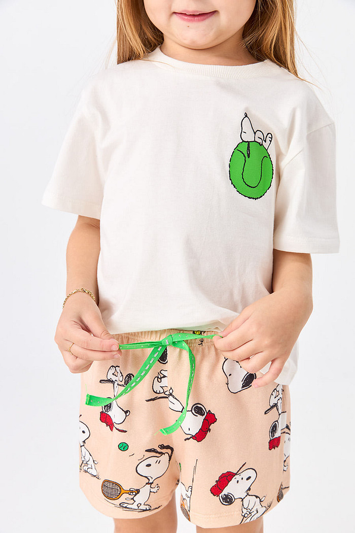 PIJAMA CURTO INFANTIL MENINA - SNOOPY SPORTS