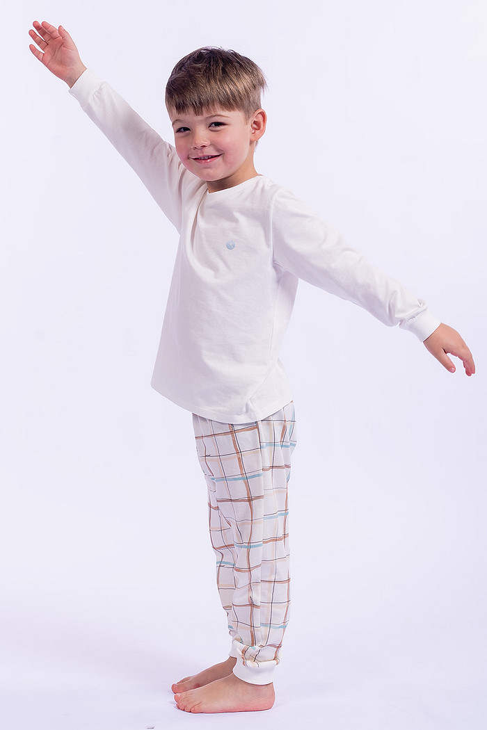 PIJAMA LONGO INFANTIL UNISSEX XADREZ 