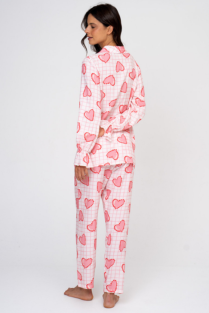 PIJAMA AMERICANO EM VISCOSE COM BABADOS - BAILARINA