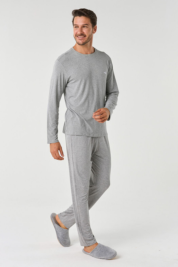 PIJAMA EM VISCOSE MASCULINO LONGO - CLÁSSICO VISCOSE MESCLA