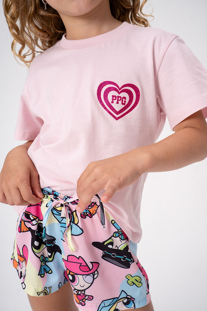 PIJAMA CURTO INFANTIL FLORZINHA - SUPERPODEROSAS COWGIRLS