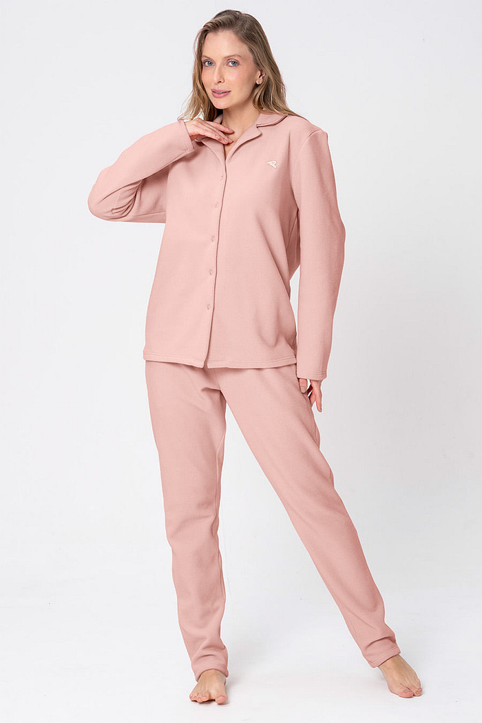 PIJAMA AMERICANO DE SOFT - CLÁSSICOS SOFT ROSÊ