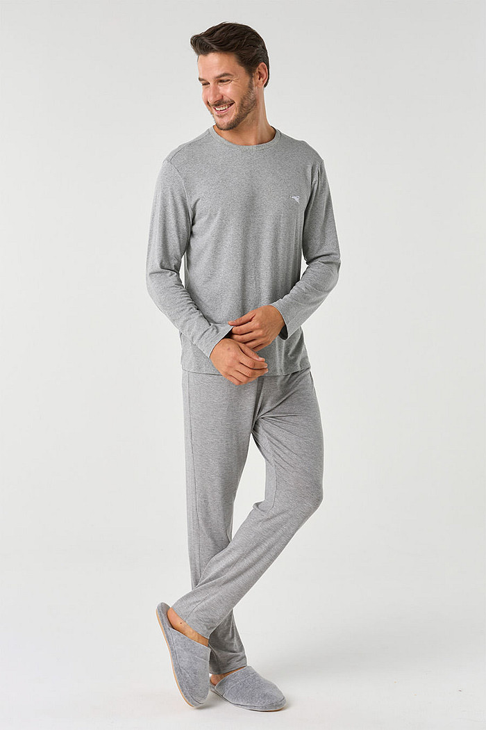PIJAMA EM VISCOSE MASCULINO LONGO - CLÁSSICO VISCOSE MESCLA