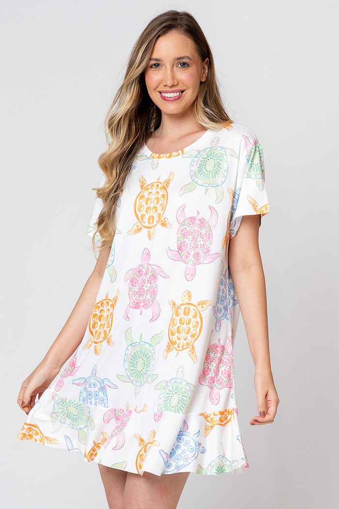 CAMISOLA MANGA CURTA TARTARUGAS - A MAR