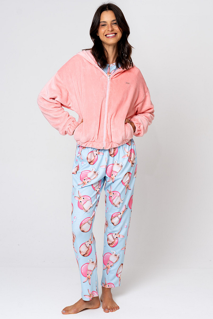 JAQUETA FEMININA EM FLEECE ROSA 