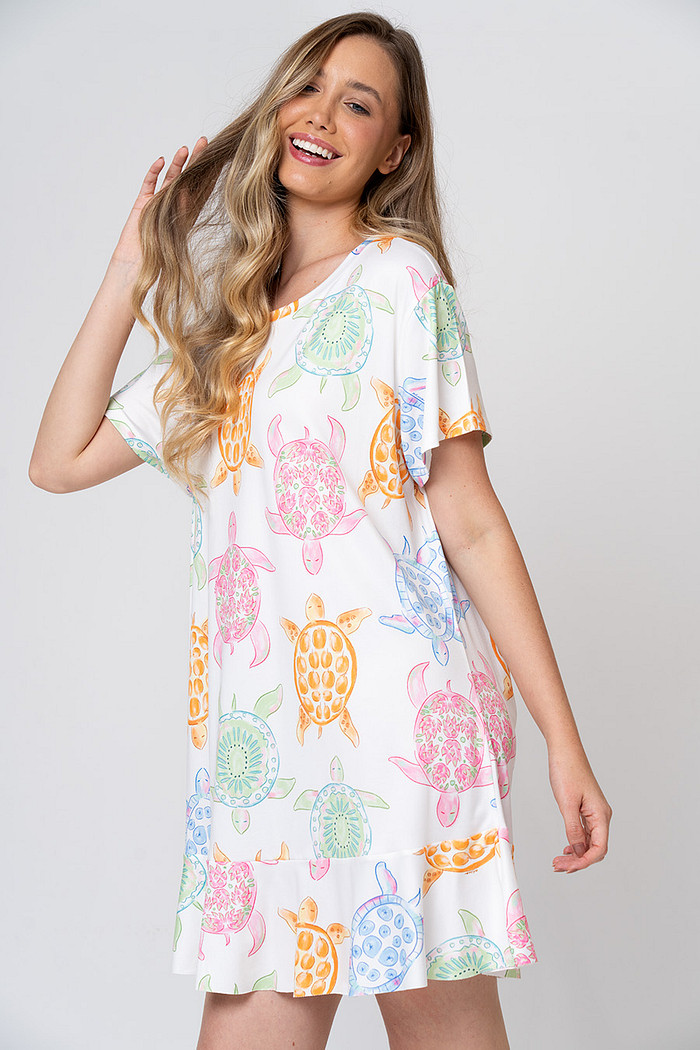 CAMISOLA MANGA CURTA TARTARUGAS - A MAR