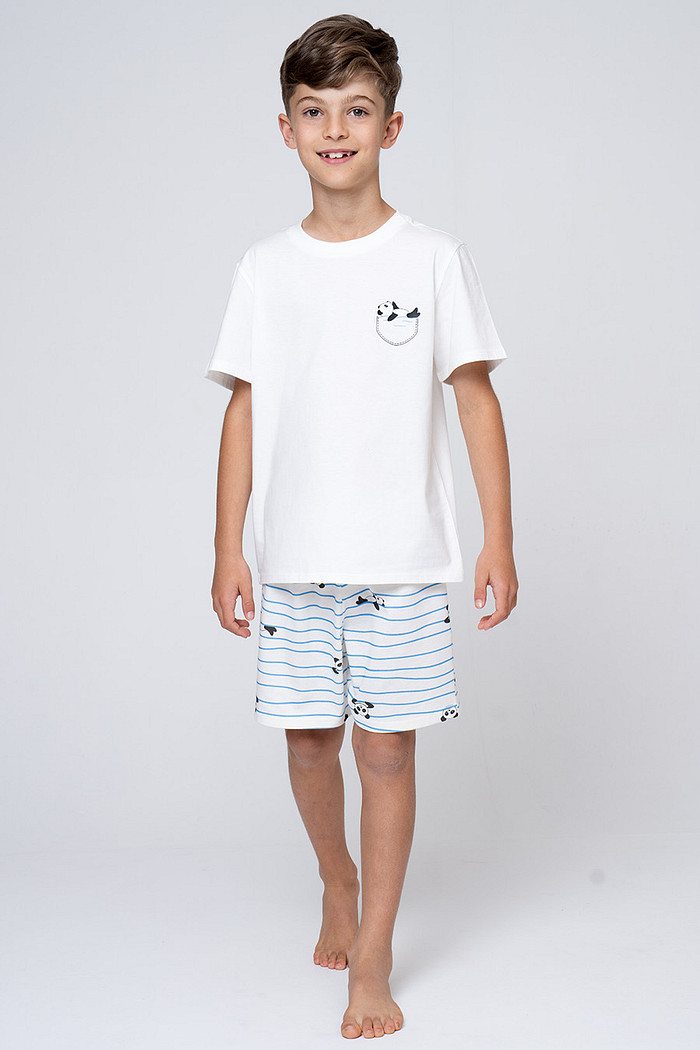 PIJAMA JUVENIL MASCULINO CURTO - PANDA SPLASH