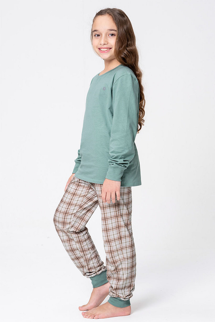 PIJAMA LONGO DE MALHA JUVENIL UNISSEX - MOCACCINO