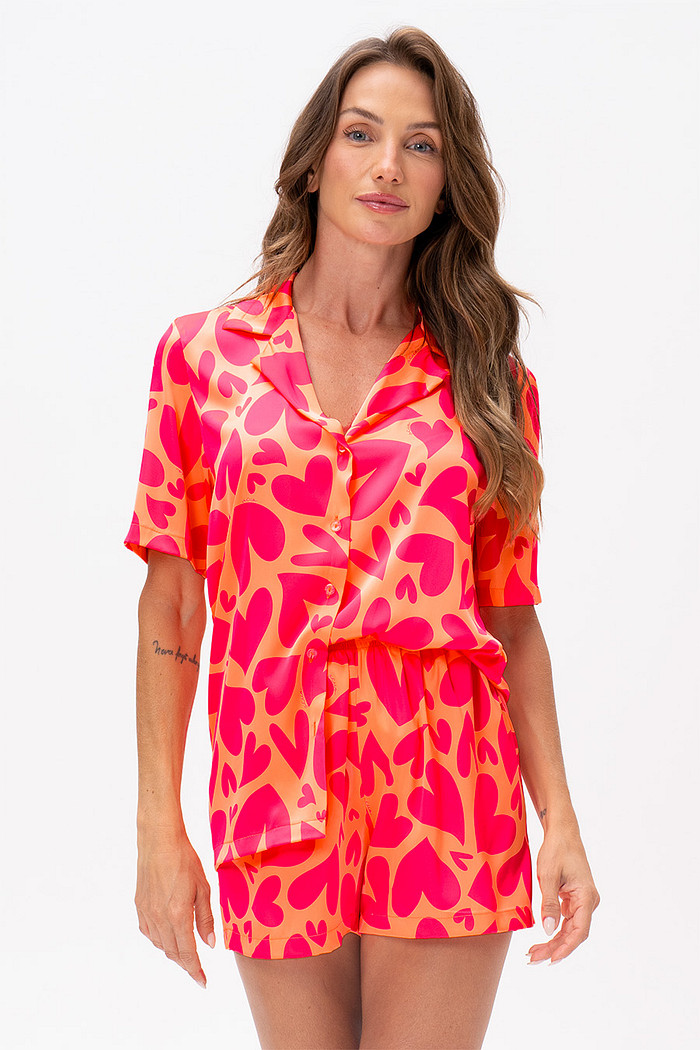 PIJAMA AMERICANO ACETINADO FEMININO - LOVE:ON