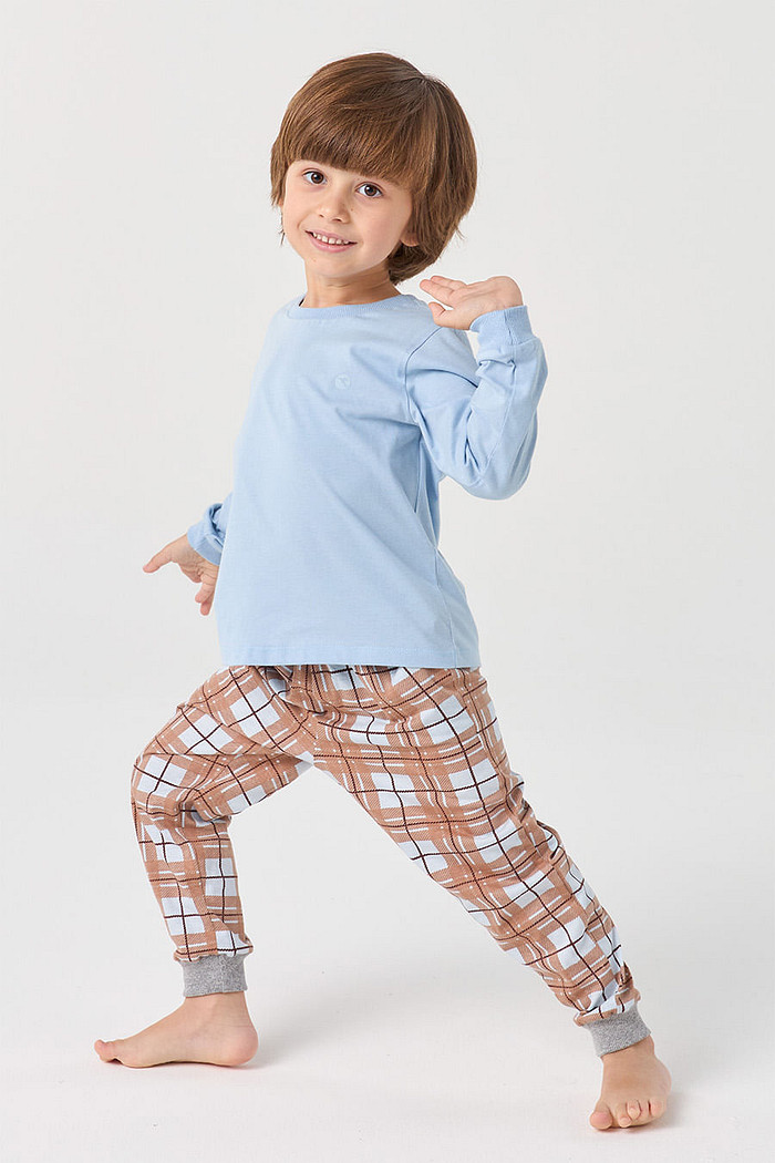 PIJAMA LONGO DE MALHA INFANTIL UNISSEX  - CAPUCCINO