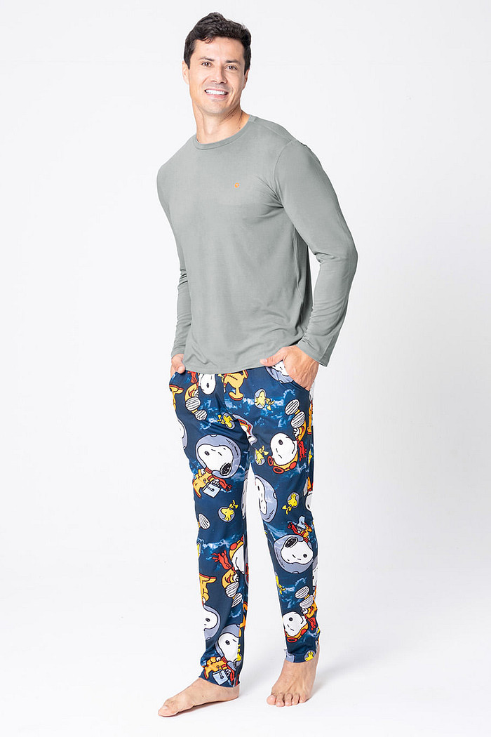 PIJAMA LONGO MASCULINO - SNOOPY NAUTA