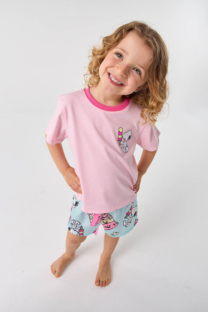 PIJAMA CURTO INFANTIL - SNOOPY FÉRIAS