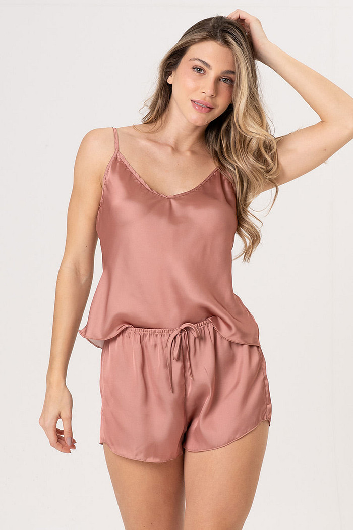 SHORT DOLL ACETINADO - CLÁSSICOS ACETINADOS CARAMELO ÂMBAR