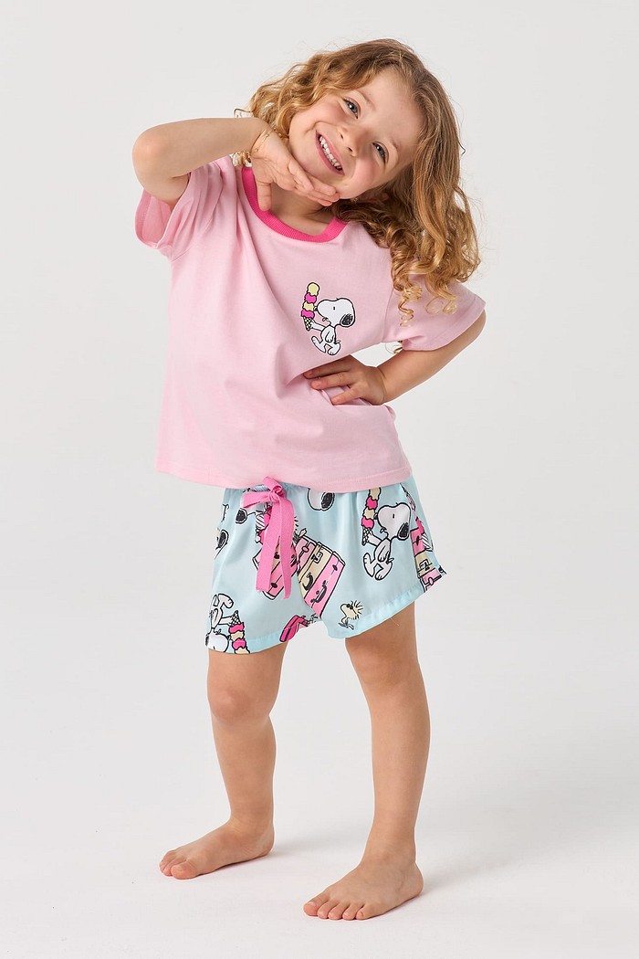 PIJAMA CURTO INFANTIL - SNOOPY FÉRIAS