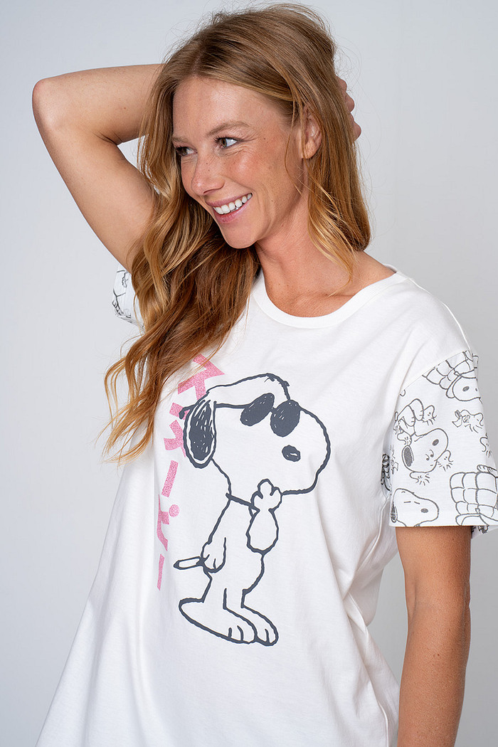 CAMISOLA MANGA CURTA ALGODÃO - SNOOPY COLOR