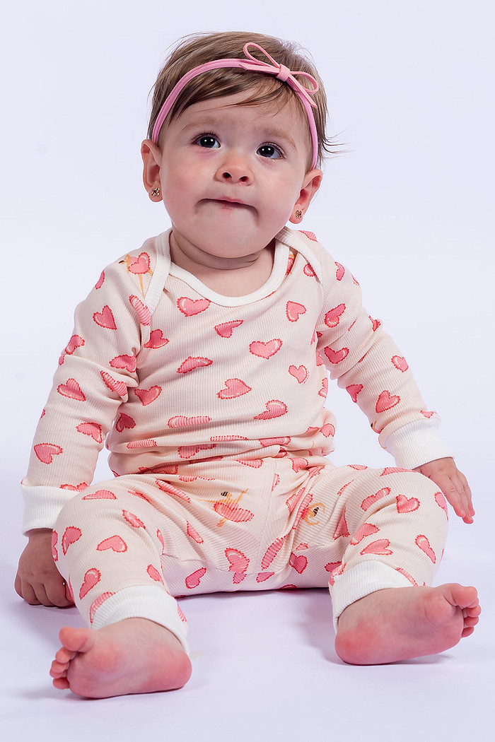 CONJUNTO BABY EM RIBANA DE ALGODÃO - BAILARINA