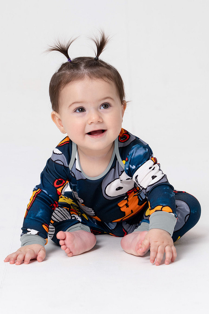 BODY + CALÇA BABY TOQUE DE PÊSSEGO - SNOOPY NAUTA