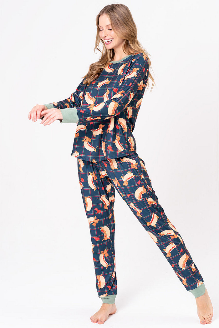 PIJAMA LONGO FEMININO TOQUE DE PÊSSEGO - HOT DOG